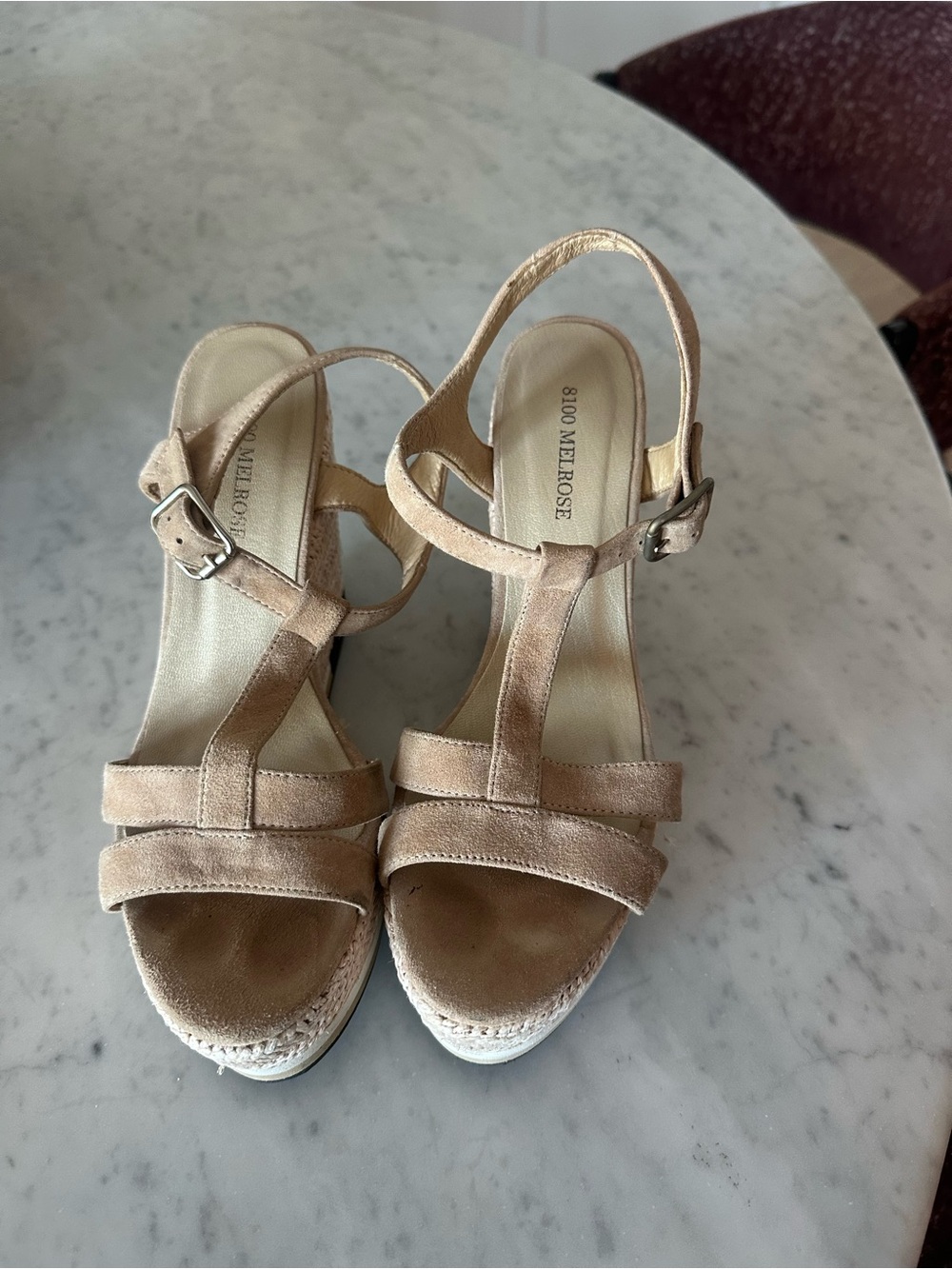 Beige Suede Platform/wedges Sandals